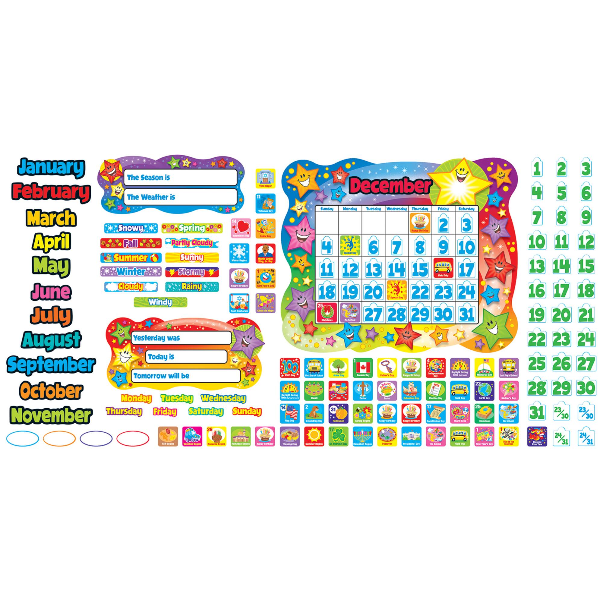 TREND Enterprises® Star Calendar Bulletin Board Set, 2 Sets